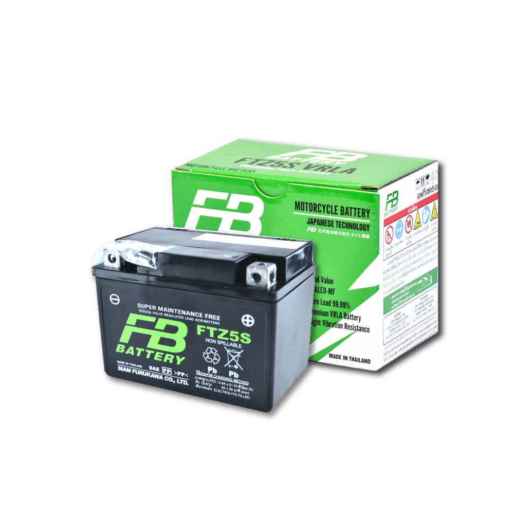 FTZ5S FB แบตเตอรี่ Maintenance Free แบตแห้ง FTZ5S 12V 3.5Ah ใช้สำหรับมอเตอร์ไซค์ Clicki, Scoopyi, Dream, Wave110i, Fino, Mio, Spark