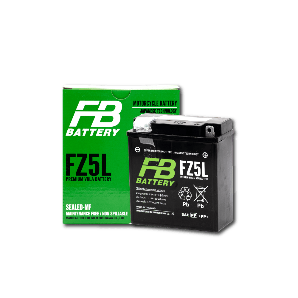 FZ5L FB แบตเตอรี่ Maintenance Free แบตแห้ง FZ5L-MF 12V 5Ah ใช้สำหรับมอเตอร์ไซค์ ชาร์จมาพร้อมใช้งาน