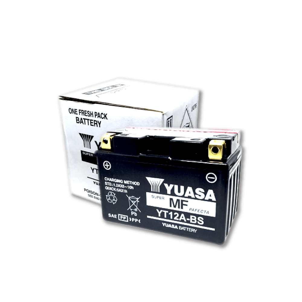 YT12A-BS YUASA แบตเตอรี่ High Performance Maintenance Free แบตแห้ง YT12A-BS 12V 10Ah ใช้สำหรับ Ninja 650R 12-16 / Ninja1000 14-16 / GSX-R750 / GSX-S750 / SV650
