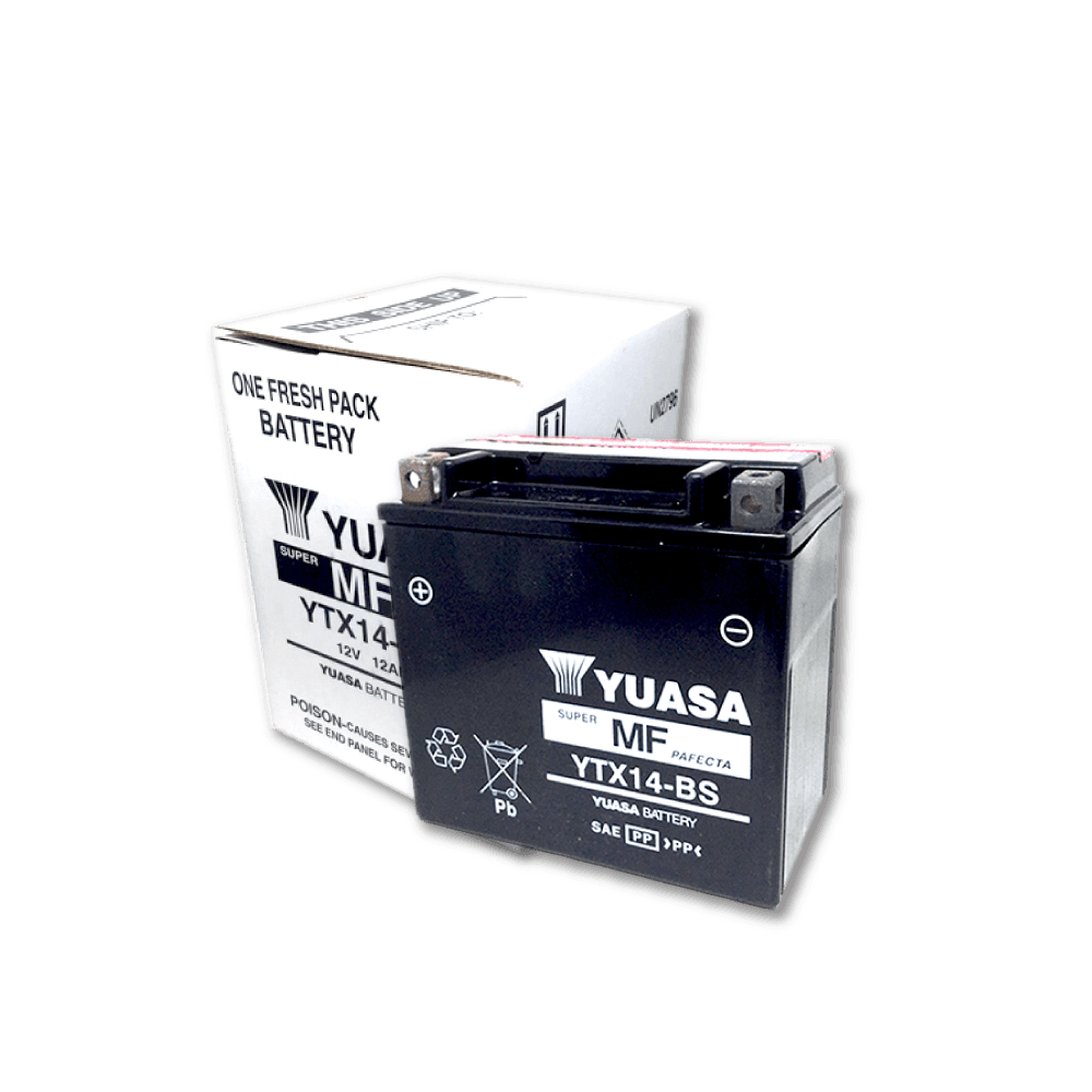 YTX14-BS YUASA แบตเตอรี่ High Performance Maintenance Free แบตแห้ง YTX14-BS 12V 12Ah ใช้สำหรับมอเตอร์ไซค์บิ๊กไบค์