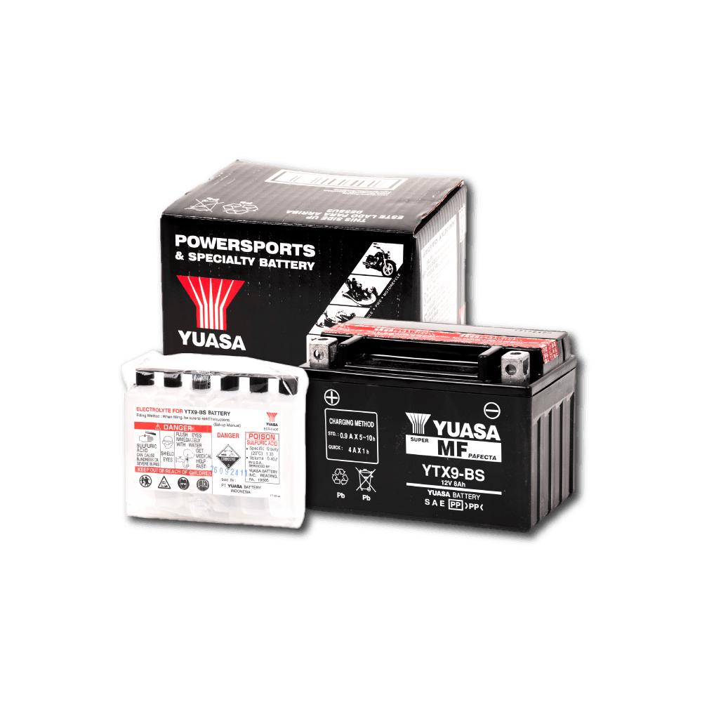 YTX9-BS YUASA แบตเตอรี่ High Performance Maintenance Free แบตแห้ง YTX9-BS 12V 8Ah ใส่ Z250 Ninja250 Ninja300 Ninja400 TNT300