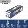 หัวเทียน NGK BR8EIX ขั้ว Iridium ใช้สำหรับ BEAT, LS110, N, NS, LS125, NSR150, FIGHTER GTO, AR150 (1 หัว) - Made in Japan