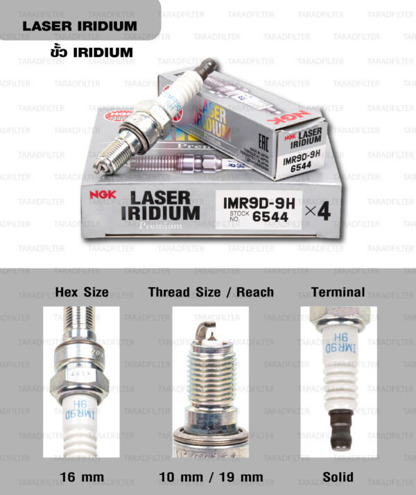 NGK หัวเทียน LASER IRIDIUM IMR9D-9H【 รหัสเก่า IMR9B-9H 】ใช้สำหรับ มอเตอร์ไซค์ บิ๊กไบค์ Honda VFR800 (1 หัว)