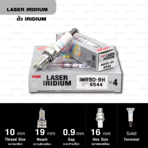 NGK หัวเทียน LASER IRIDIUM IMR9D-9H【 รหัสเก่า IMR9B-9H 】ใช้สำหรับ มอเตอร์ไซค์ บิ๊กไบค์ Honda VFR800 (1 หัว)