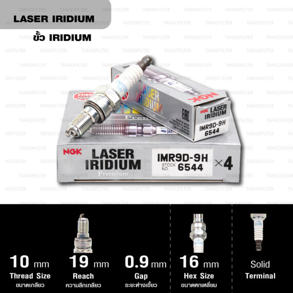 NGK หัวเทียน LASER IRIDIUM IMR9D-9H【 รหัสเก่า IMR9B-9H 】ใช้สำหรับ มอเตอร์ไซค์ บิ๊กไบค์ Honda VFR800 (1 หัว)