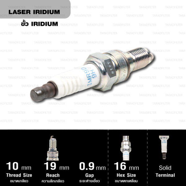 NGK หัวเทียน LASER IRIDIUM IMR9D-9H【 รหัสเก่า IMR9B-9H 】ใช้สำหรับ มอเตอร์ไซค์ บิ๊กไบค์ Honda VFR800 (1 หัว)