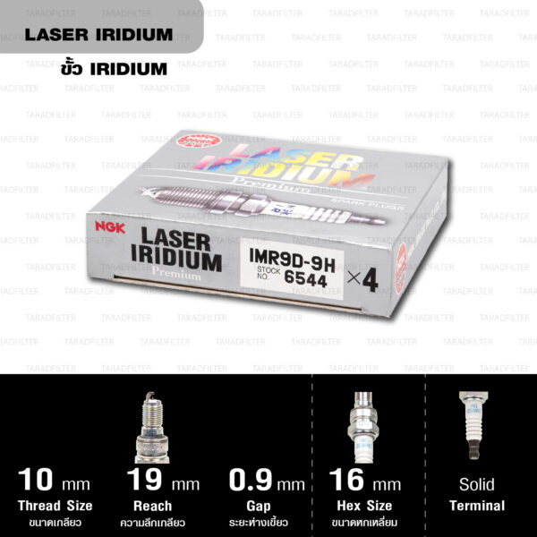 NGK หัวเทียน LASER IRIDIUM IMR9D-9H【 รหัสเก่า IMR9B-9H 】ใช้สำหรับ มอเตอร์ไซค์ บิ๊กไบค์ Honda VFR800 (1 หัว)
