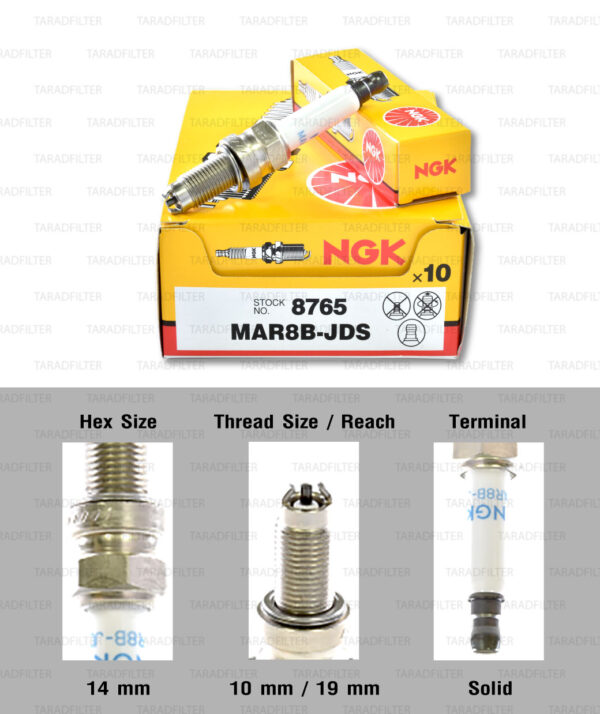 หัวเทียน NGK MAR8B-JDS ขั้ว Nickle รุ่น Multi-grounded electrode 2 เขี้ยว (1 หัว)
