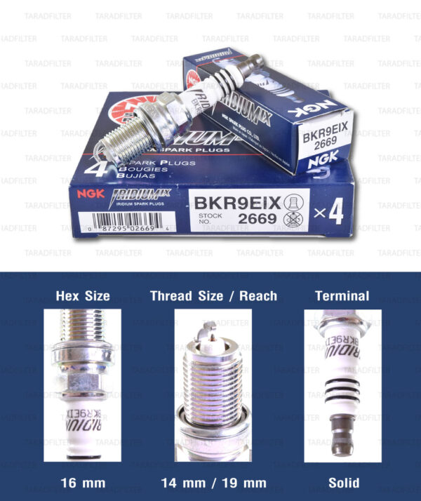 หัวเทียน NGK BKR9EIX ขั้ว Iridium (1 หัว) - Made in Japan