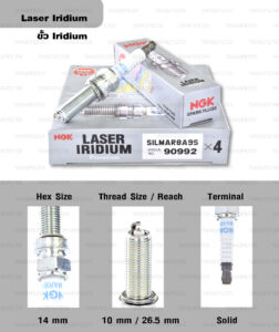 NGK หัวเทียน LASER IRIDIUM SILMAR8A9S ใช้สำหรับรถยนต์ มอเตอร์ไซค์บิ๊กไบค์ Honda Africa Twin (1 หัว) - Made in Japan