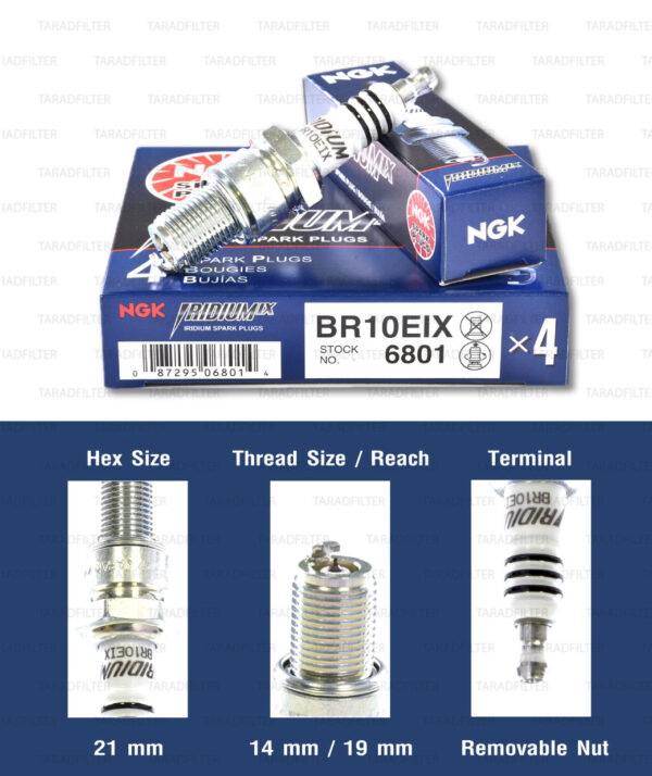 หัวเทียน NGK BR10EIX ขั้ว Iridium (1 หัว) - Made in Japan