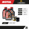 FULL MOTO ชุดถ่ายน้ำมันเครื่องสังเคราะห์แท้ MOTUL H-TECH 100 4T [ 10w-40 ] ใช้สำหรับ มอเตอร์ไซค์ Benelli TNT300 / BN302
