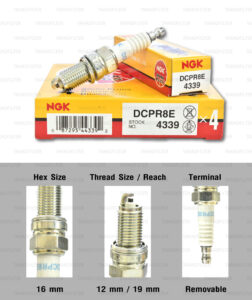 หัวเทียน NGK DCPR8E ขั้ว Nickel ใช้สำหรับ Ducati M795, M796