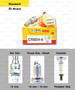 หัวเทียน NGK CR8EH-9 ขั้ว NICKEL ใช้สำหรับ CB400 SF ตรงรุ่น (1 หัว)
