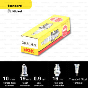 หัวเทียน NGK CR8EH-9 ขั้ว NICKEL ใช้สำหรับ CB400 SF ตรงรุ่น (1 หัว)