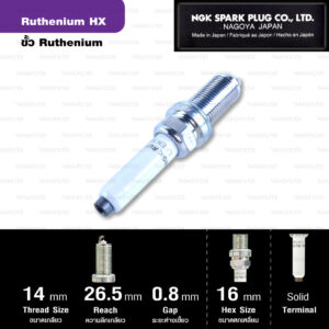 NGK หัวเทียน Ruthenium HX ขั้ว Ruthenium LFER7BHX ใช้สำหรับรถ VOLKSWAGEN BEETLE / AUDI A3 , A4 , A6 - Made in Japan