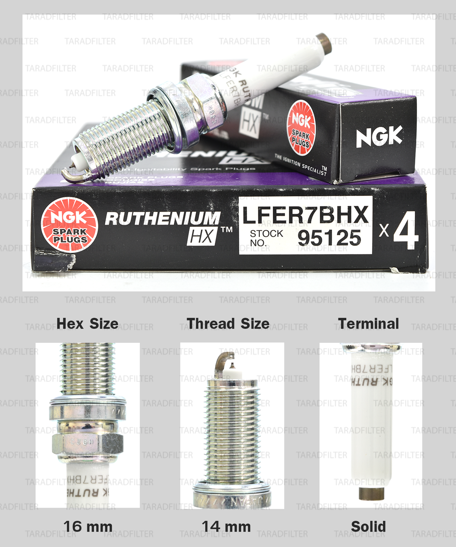 NGK หัวเทียน Ruthenium HX ขั้ว Ruthenium LFER7BHX ใช้สำหรับรถ VOLKSWAGEN BEETLE / AUDI A3 , A4 , A6 - Made in Japan