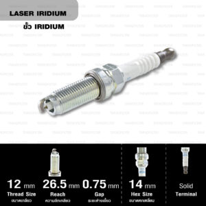 NGK หัวเทียน LASER IRIDIUM ILZKAR8J8SY ใช้สำหรับ Honda Civic FC, FK 1.5 / Accord 1.5 (1 หัว) - Made in Japan
