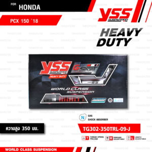 YSS โช๊คแก๊ส Heavy Duty for G-Sport ใช้อัพเกรดสำหรับ Honda PCX 150 ปี 2018 ขึ้นไป【 TG302-350TRL-09-J 】 โช๊คคู่หลังสปริงแดง/กระบอกเงิน [ โช๊ค YSS แท้ 100% พร้อมประกันศูนย์ 1 ปี ]