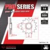 JOMTHAI Pro Series สเตอร์หน้ามียางรองสเตอร์ 14 ฟัน ใช้สำหรับ NINJA250 NINJA300 Z250 Z300 Ninja400