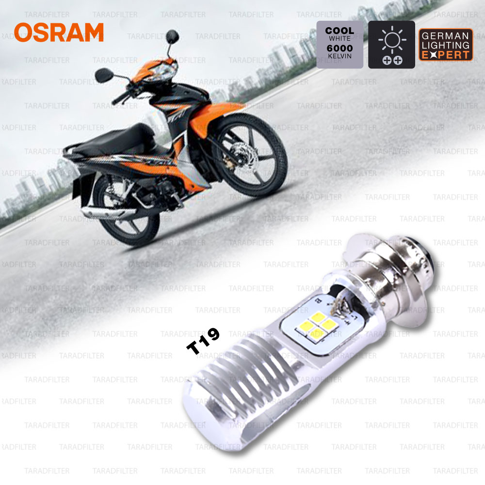 OSRAM หลอดไฟหน้ามอเตอร์ไซค์ LED รุ่น T19 สี COOL WHITE / 6,000 KELVIN [ 12V / 5-6W ]