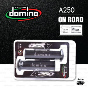 DOMINO MANOPOLE GRIP ปลอกแฮนด์ รุ่น A250 สีดำ-เทา ใช้สำหรับรถมอเตอร์ไซค์ [ 1 คู่ ]