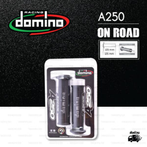 DOMINO MANOPOLE GRIP ปลอกแฮนด์ รุ่น A250 สีดำ-เทา ใช้สำหรับรถมอเตอร์ไซค์ [ 1 คู่ ]
