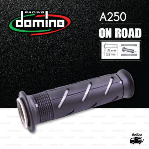 DOMINO MANOPOLE GRIP ปลอกแฮนด์ รุ่น A250 สีดำ-เทา ใช้สำหรับรถมอเตอร์ไซค์ [ 1 คู่ ]