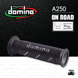 DOMINO MANOPOLE GRIP ปลอกแฮนด์ รุ่น A250 สีดำ-เทา ใช้สำหรับรถมอเตอร์ไซค์ [ 1 คู่ ]