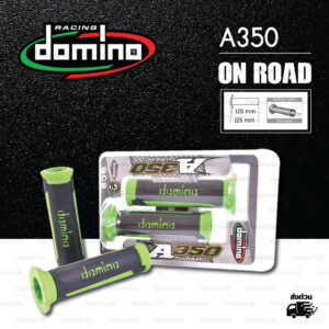 DOMINO MANOPOLE GRIP ปลอกแฮนด์ รุ่น A350 สีดำ-เขียว ใช้สำหรับรถมอเตอร์ไซค์ [ 1 คู่ ]