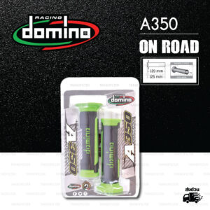 DOMINO MANOPOLE GRIP ปลอกแฮนด์ รุ่น A350 สีดำ-เขียว ใช้สำหรับรถมอเตอร์ไซค์ [ 1 คู่ ]