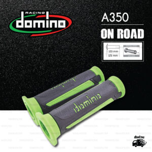 DOMINO MANOPOLE GRIP ปลอกแฮนด์ รุ่น A350 สีดำ-เขียว ใช้สำหรับรถมอเตอร์ไซค์ [ 1 คู่ ]