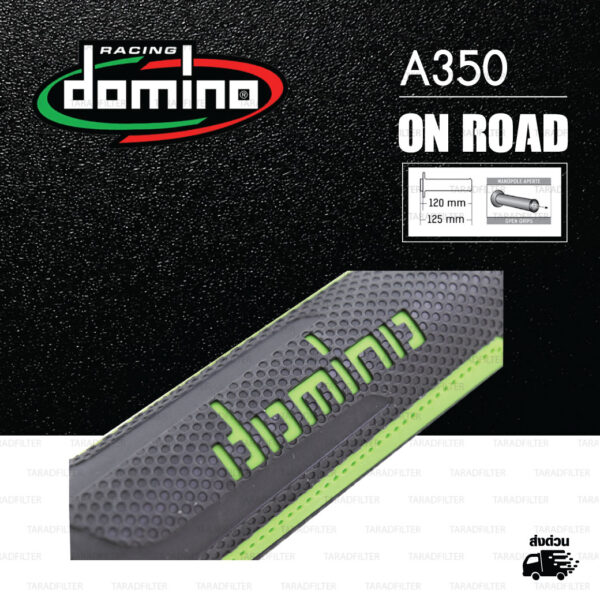 DOMINO MANOPOLE GRIP ปลอกแฮนด์ รุ่น A350 สีดำ-เขียว ใช้สำหรับรถมอเตอร์ไซค์ [ 1 คู่ ]