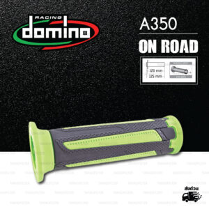 DOMINO MANOPOLE GRIP ปลอกแฮนด์ รุ่น A350 สีดำ-เขียว ใช้สำหรับรถมอเตอร์ไซค์ [ 1 คู่ ]