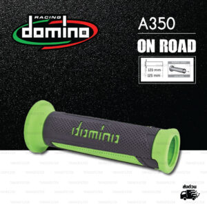 DOMINO MANOPOLE GRIP ปลอกแฮนด์ รุ่น A350 สีดำ-เขียว ใช้สำหรับรถมอเตอร์ไซค์ [ 1 คู่ ]