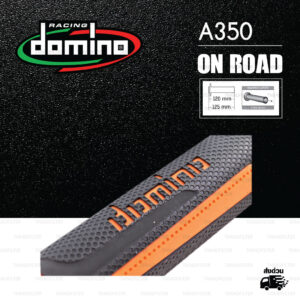 DOMINO MANOPOLE GRIP ปลอกแฮนด์ รุ่น A350 สีดำ-ส้ม ใช้สำหรับรถมอเตอร์ไซค์ [ 1 คู่ ]