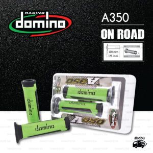 DOMINO MANOPOLE GRIP ปลอกแฮนด์ รุ่น A350 สีเขียว-ดำ ใช้สำหรับรถมอเตอร์ไซค์ [ 1 คู่ ]