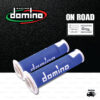 DOMINO MANOPOLE GRIP ปลอกแฮนด์ รุ่น A450 รุ่นใหม่ล่าสุด สีน้ำเงิน-ขาว ใช้สำหรับรถมอเตอร์ไซค์ [ 1 คู่ ]