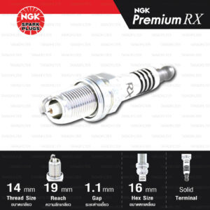NGK หัวเทียน Premium RX ขั้ว Ruthenium BKR6ERX-11P [ ใช้อัพเกรด BKR6E-11 ] (1 หัว) - Made in Japan