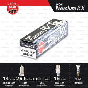 NGK หัวเทียน Premium RX ขั้ว Ruthenium LFR6ARX-P [ ใช้อัพเกรด LFR6A / LZFR6AI ] (1 หัว) - Made in Japan