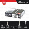 NGK หัวเทียน Premium RX ขั้ว Ruthenium LKR7ARX-P [ ใช้อัพเกรด ILZKR7B-11S / SILZKR7C11S ] (1 หัว) - Made in Japan