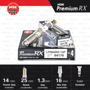 NGK หัวเทียน Premium RX ขั้ว Ruthenium LTR6ARX-13P [ ใช้อัพเกรด TR6B-13 / ILTR6A-13G ] (1 หัว) - Made in Japan