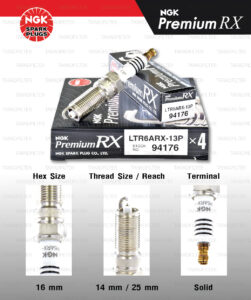 NGK หัวเทียน Premium RX ขั้ว Ruthenium LTR6ARX-13P [ ใช้อัพเกรด TR6B-13 / ILTR6A-13G ] (1 หัว) - Made in Japan