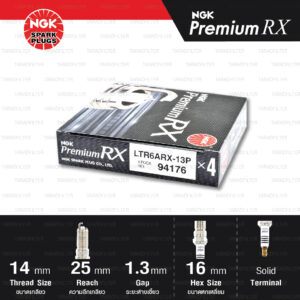NGK หัวเทียน Premium RX ขั้ว Ruthenium LTR6ARX-13P [ ใช้อัพเกรด TR6B-13 / ILTR6A-13G ] (1 หัว) - Made in Japan