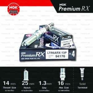 NGK หัวเทียน Premium RX ขั้ว Ruthenium LTR6ARX-13P [ ใช้อัพเกรด TR6B-13 / ILTR6A-13G ] (1 หัว) - Made in Japan