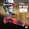 DOMINO MANOPOLE GRIP ปลอกแฮนด์ รุ่น A260 Off Road (ปลายปิด) สีแดง-ดำ ใช้สำหรับรถมอเตอร์ไซค์ [ 1 คู่ ]