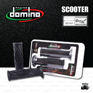 DOMINO MANOPOLE GRIP ปลอกแฮนด์ รุ่น Racing Classic Black สีดำล้วน ใช้สำหรับรถมอเตอร์ไซค์ [ 1 คู่ ]