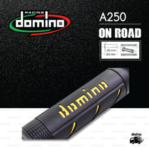 DOMINO MANOPOLE GRIP ปลอกแฮนด์ รุ่น A250 สีดำ-เหลือง ใช้สำหรับรถมอเตอร์ไซค์ [ 1 คู่ ]
