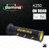 DOMINO MANOPOLE GRIP ปลอกแฮนด์ รุ่น A250 สีดำ-เหลือง ใช้สำหรับรถมอเตอร์ไซค์ [ 1 คู่ ]