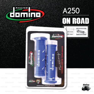 DOMINO MANOPOLE GRIP ปลอกแฮนด์ รุ่น A250 สีน้ำเงิน-ขาว ใช้สำหรับรถมอเตอร์ไซค์ [ 1 คู่ ]